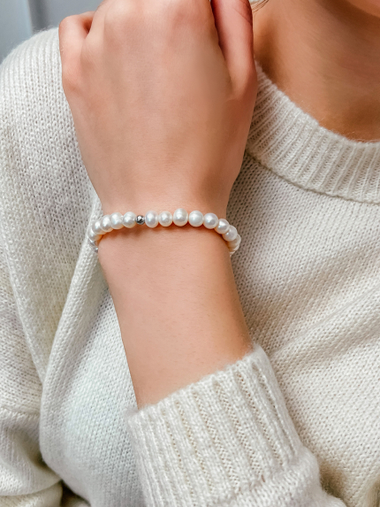 Pearl bracelet Silver 925° (rhodium) GPB12P