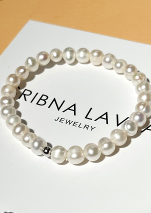 Браслет перлина Срібло 925° (родій) GPB12P