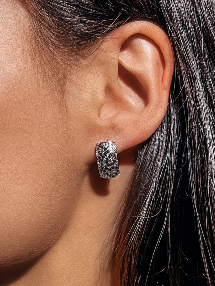 Kolczyki cyjanitowe Srebro 925° (rod) sk2fc/2099