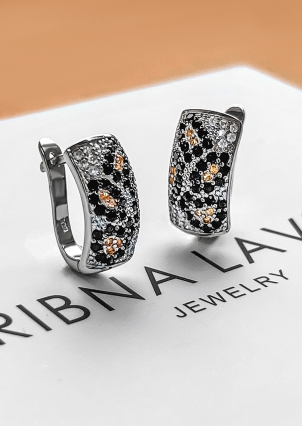 Сережки фіаніт Срібло 925° (родій) ск2фц/2099