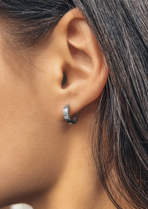 Сережки без вставок Срібло 925° (родій) 118410