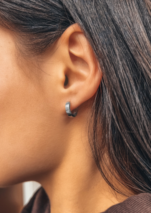 Сережки без вставок Срібло 925° (родій) 118410