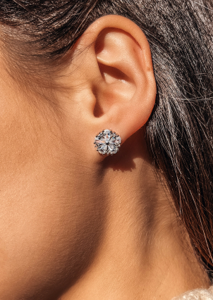 Сережки Фіаніт (5А) Срібло 925° (родій) SE257