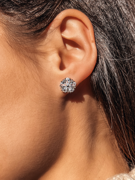 Сережки Фіаніт (5А) Срібло 925° (родій) SE257