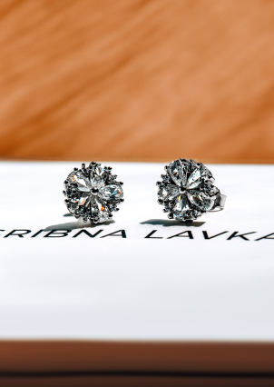 Сережки Фіаніт (5А) Срібло 925° (родій) SE257