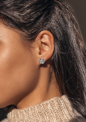 Сережки Фіаніт (5А) Срібло 925° (родій) SE257