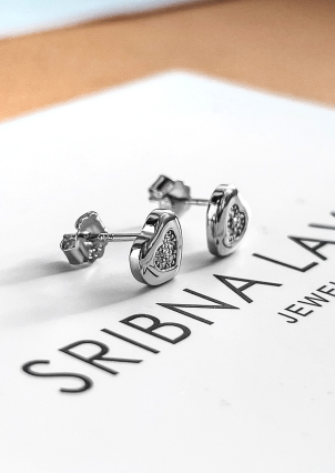 Сережки Фіаніт (5А) Срібло 925° (родій) APE01P