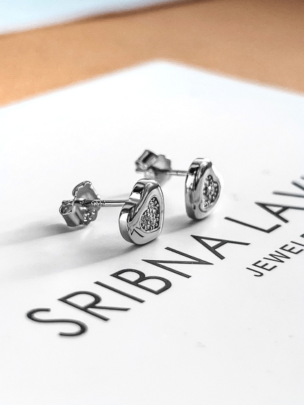 Fianite earrings (AAAAA) Silver 925° (rhodium) APE01P