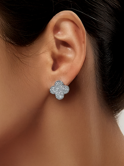 Fianite earrings (AAAAA) Silver 925° (rhodium) 1085602