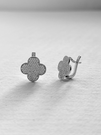 Fianite earrings (AAAAA) Silver 925° (rhodium) 1085602