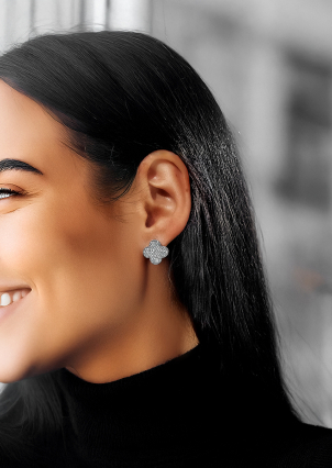 Сережки Фіаніт (5А) Срібло 925° (родій) 1085602