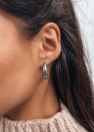 Сережки без вставок Срібло 925° (родій) 1511302