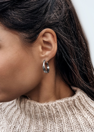 Сережки без вставок Срібло 925° (родій) 1511302