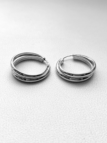 Сережки без вставок Срібло 925° (родій) 1511302