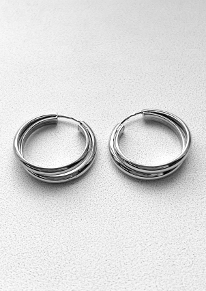 Сережки без вставок Срібло 925° (родій) 1511302