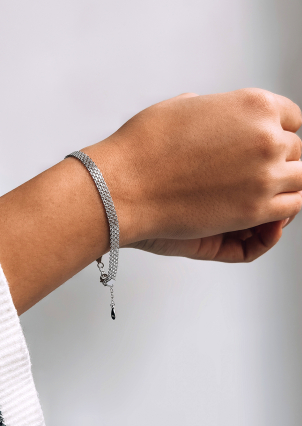 Браслет без вставок Срібло 925° (родій) 150049