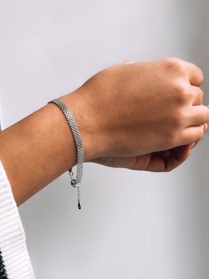 Браслет без вставок Срібло 925° (родій) 150049