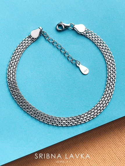 Браслет без вставок Срібло 925° (родій) 150049