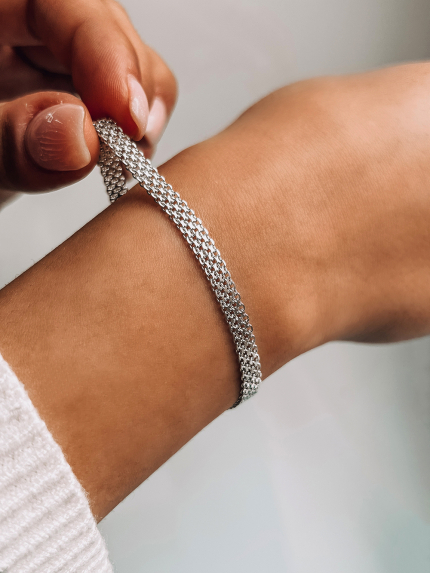 Браслет без вставок Срібло 925° (родій) 150049