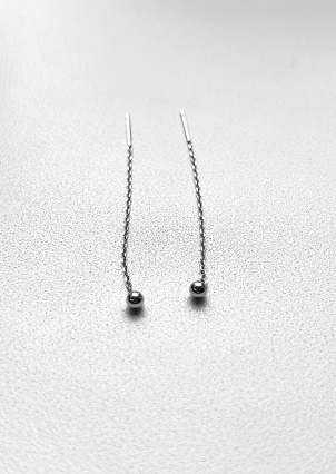 Сережки без вставок Срібло 925° (родій) 110009