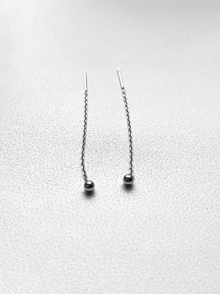 Сережки без вставок Срібло 925° (родій) 110009