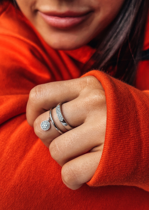 Каблучка фіаніт Срібло 925° (родій) SR545