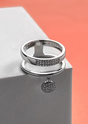 Каблучка фіаніт Срібло 925° (родій) SR545