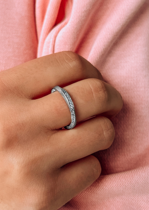 Каблучка Фіаніт (5А) Срібло 925° (родій) SR2536