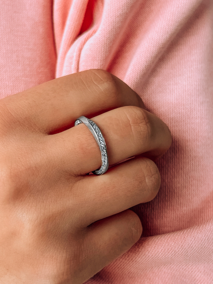 Fianite ring (AAAA) Silver 925° (rhodium) SR2536