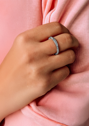 Каблучка Фіаніт (5А) Срібло 925° (родій) SR2536