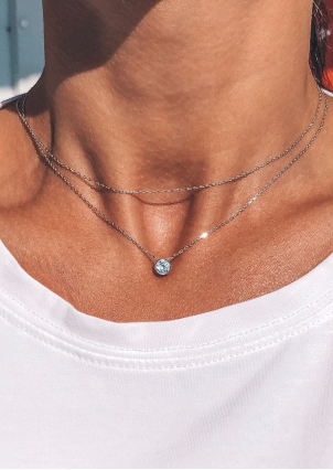 Кольє фіаніт Срібло 925° (родій) кл2ф/415-85р