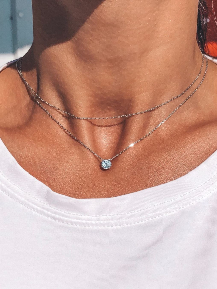 Кольє фіаніт Срібло 925° (родій) кл2ф/415-85р