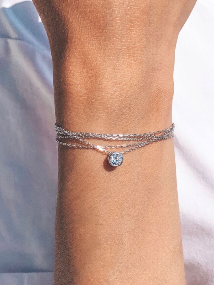 Кольє фіаніт Срібло 925° (родій) кл2ф/415-85р