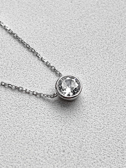 Кольє фіаніт Срібло 925° (родій) кл2ф/415-85р