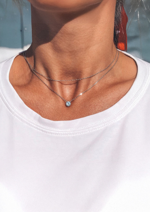 Кольє фіаніт Срібло 925° (родій) кл2ф/415-85р