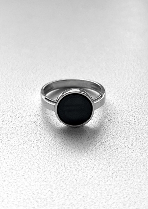 Каблучка онікс Срібло 925° (родій) 111110