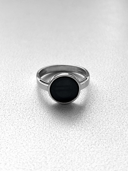 Каблучка онікс Срібло 925° (родій) 111110