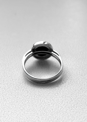 Каблучка онікс Срібло 925° (родій) 111110