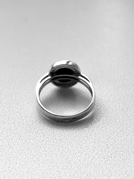 Каблучка онікс Срібло 925° (родій) 111110