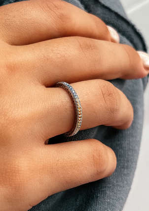 Pierścionek z cyrkonem Srebro 925° (rod) 127217