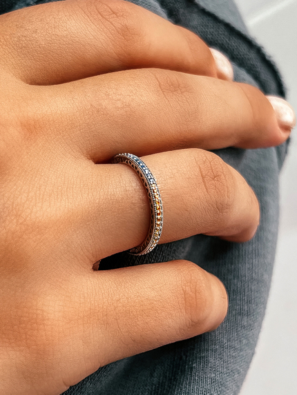 Pierścionek z cyrkonem Srebro 925° (rod) 127217