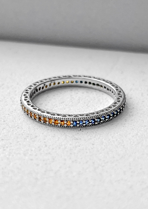 Pierścionek z cyrkonem Srebro 925° (rod) 127217