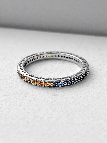 Pierścionek z cyrkonem Srebro 925° (rod) 127217