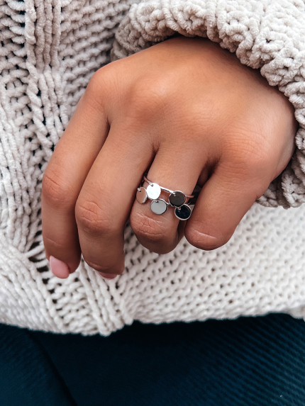 Pierścionek bez wkładek Srebro 925° (rod) 104310