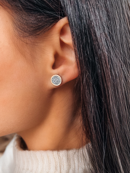 Сережки фіаніт Срібло 925° золото 375° 100569с