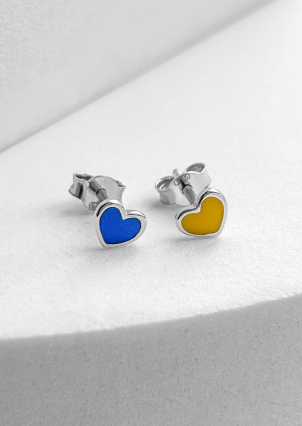 Сережки емаль Срібло 925° (родій) 000529