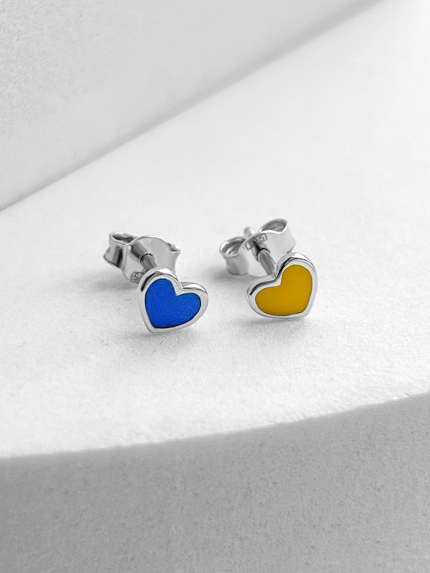 Сережки емаль Срібло 925° (родій) 000529