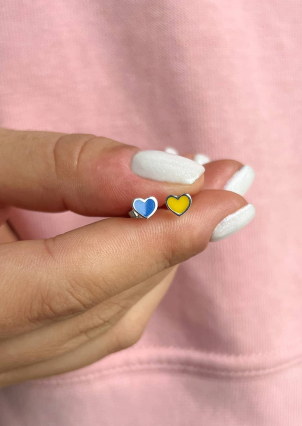 Сережки емаль Срібло 925° (родій) 000529