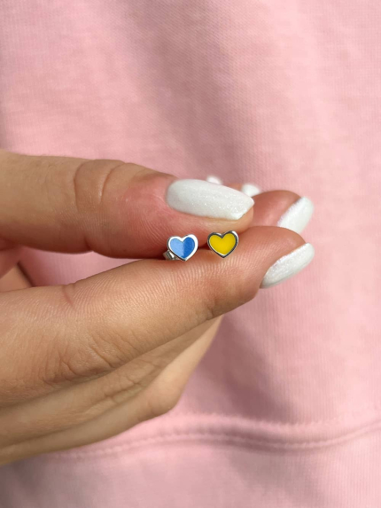 Сережки емаль Срібло 925° (родій) 000529