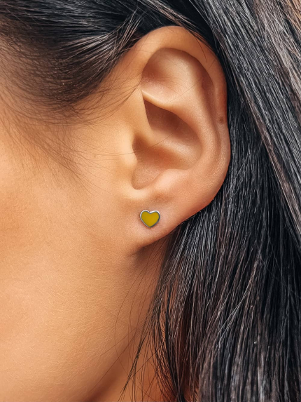 Сережки емаль Срібло 925° (родій) 000529